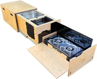 Produktbild von Moonbox Kitchenbox Campingbox Campingküche Campinglade Campingmodul UV-Lack
