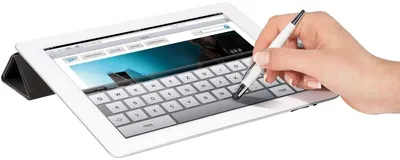 Produktbild von Kugelschreiber mit Touchpen weiß Packung mit 25 Stück