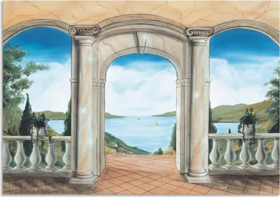 Produktbild von ARTland Wandbild Alu für Innen & Outdoor griechische Terrasse Größe: 70x50 cm