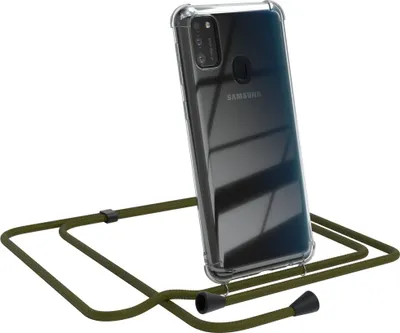 Produktbild von EAZY CASE Handykette kompatibel mit Samsung Galaxy M30s / M21, Handyhülle mit Umhängeband, Handykordel, Schutzhülle Clear, Band in Grün
