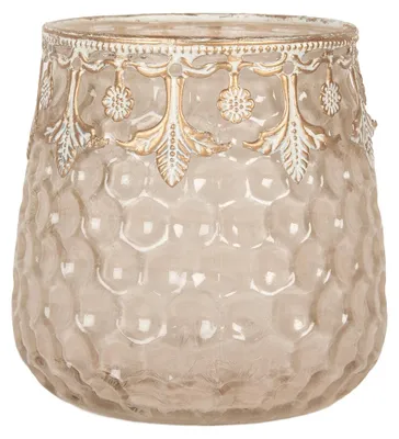 Productafbeelding van Clayre & Eef theelichthouder, Ø 10x10 cm, roze glas