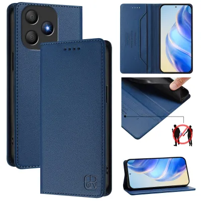 Image de Etui en cuir pour Blackview Wave 9C, étui à rabat avec fentes pour cartes, portefeuille et support Bleu