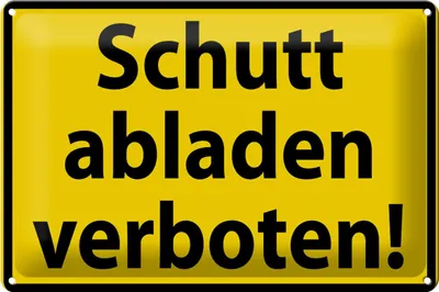 Produktbild von Blechschild Warnschild 30x20cm Schutt abladen verboten