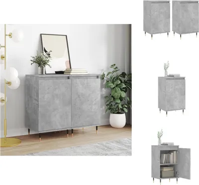 Produktbild von vidaXL Sideboards 2 Stk. Betongrau 40x35x70 cm Holzwerkstoff -  Sideboards