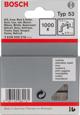 Image de Bosch Klammer Typ 53 11,4x0,74x10 mm (2609200216)