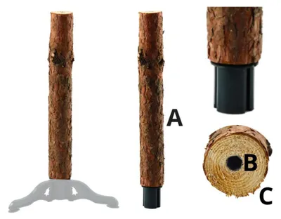 Immagine prodotto di Supporto per albero di Natale in legno a quattro gambe di Leantoys, da posizionare su un tronco d'albero