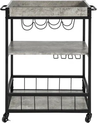 Produktbild von Praktischer Servierwagen MDF Grau 80x40x90cm