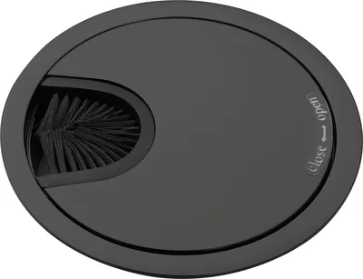 Produktbild von CONFURN Kabeldurchgang rund, mit Staubschutzbürste, Zamak schwarz matt