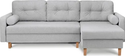 Produktbild von KONSIMO Ecksofa Universalecke mit Ottoman und ausziehbare Liegfläche 212x140 cm "ERISO", Hellgrau, Strukturstoff, Scandinavian, 240x75x183cm