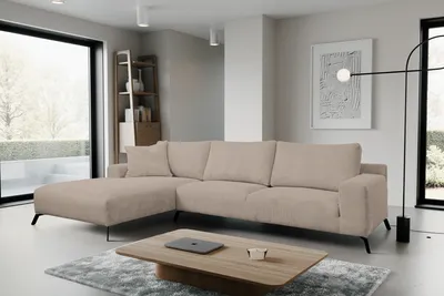 Produktbild von VENASI ASPEN CORD Links Ecksofa ohne Schlaffunktion Sofa L Form Eckcouch Couchgarnitur Couch CAPPUCCINO