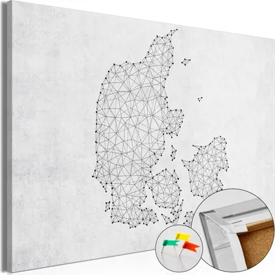 Produktbild von Vliesstoff Korkbild - Geometric Land 90x60 cm Städte k-C-0145-p-a
