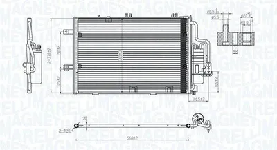 Produktbild von MAGNETI MARELLI 350203770000 Kondensator Klimaanlage Klimakondensator für OPEL Corsa C Schrägheck (X01) +Trockner