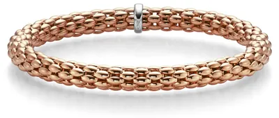 Produktbild von Lotus-Armband Armreif Armschmuck elastisch 6mm 750 Gold Rotgold für Damen