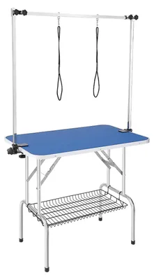 Productafbeelding van VEVOR Trimtafel 1060x616x1701mm, Schertafel, roestvrijstalen hondenverzorgingstafel, draagvermogen 150 kg, trimtafel voor honden, inklapbaar, dierverzorgingstafel, 914,4x609,6mm, tafelblad, ideaal voor wassen, trimmen, drogen en borstelen