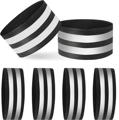 Image de Bandes réfléchissantes pour activités de plein air et sécurité, lot de 6 - Idéales pour la course à pied, le vélo, couleur noire
