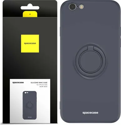 Immagine prodotto di SPACECASE Custodia ad anello in silicone per iPhone 6/6s nero