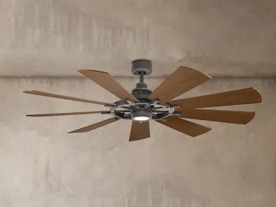 Produktbild von Elstead Gentry leiser Deckenventilator mit LED Licht Ø165cm DC-Motor Holz + Fernbedienung