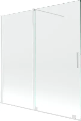Zdjęcie produktu dla Mexen Velar parawan nawannowy 2-skrzydłowy rozsuwany 160 x 150 cm, transparent, biały - 896-160-000-01-20