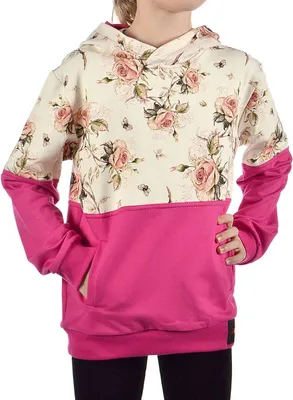 Produktbild von KMISSO Mädchen Pullover mit Kapuze Rosenmuster Lachs 110