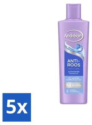 Produktbild von 5 x Andrélon Anti-Roos Shampoo - 250 ml - Vorteilspackung - 5 Stücke