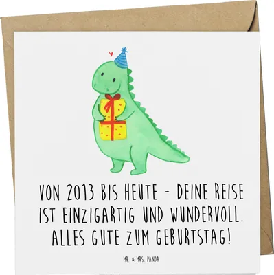 Produktbild von Mr. & Mrs. Panda Grußkarte 2013 Geburtstag - Weiß - Geschenk, doppelkarte, anlasskarte, besonderer Tag, Geburtstagsgeschenk, wundervoll, Jahrgang, wertvolle Erinnerungen