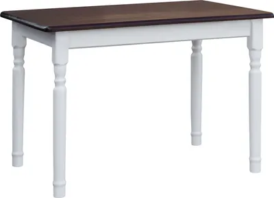 Immagine prodotto di Tavolo bianco II in legno di pino massiccio con piano in colore noce 100 x 60 cm
