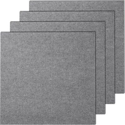 Immagine prodotto di Piastrelle di moquette da attaccare e staccare, 61 x 61 cm, piastrelle di moquette autoadesive, morbide piastrelle di moquette imbottite, installazione fai da te per camera da letto, soggiorno, (9 pezzi, grigio chiaro)