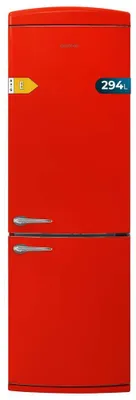 Image de Cecotec Refrigerateur Congelateur Combiné Bolero CoolMarket Combi Origin 294+ Red E. Réfrigérateur 294L, rouge rétro, No Frost