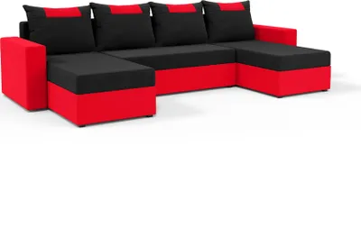 Produktbild von FEDVE Ecksofa Eckcouch mit Schlaffunktion SID mit Bettkasten form U
