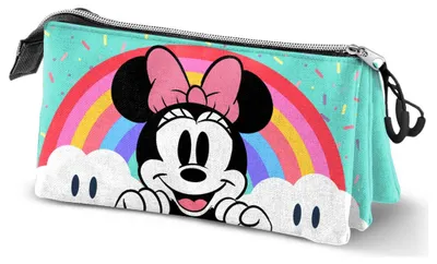 Immagine prodotto di Astuccio triplo Disney Minnie con motivo arcobaleno, ideale per gli studenti