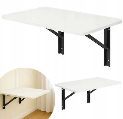 Wandklapptisch 40x70 cm weiß, platzsparender Falt-Schreibtisch