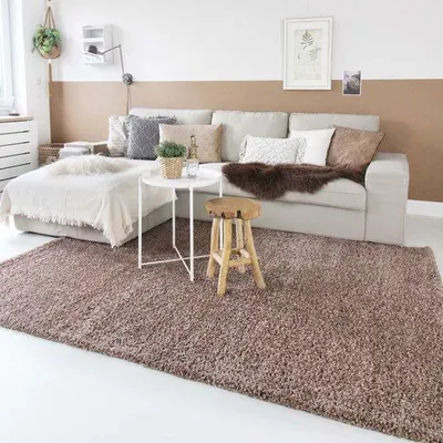 Zdjęcie produktu dla Dywani Unyqoos® Hochflor Shaggy Trend – kolor mokka, 200 x 300 cm, miękka faktura, obszyty rant, dostępne w wielu kolorach