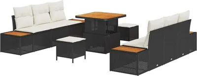 Obrázek produktu pro vidaXL Zahradní sedací souprava 9 ks černá a krémová 80 x 80 x 71 cm