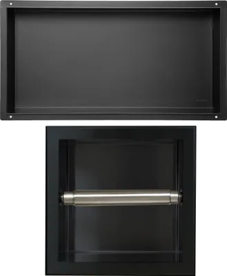 Immagine prodotto di Balneo | Set di mensole per nicchia - 60×30×10 Cm - Acciaio inox Aisi 304 - Mensola a muro - Accessori per il bagno