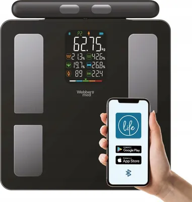 Immagine prodotto di Bilancia pesapersone analitica 15 parametri Apple Health Google Fit SCALA WEBBER