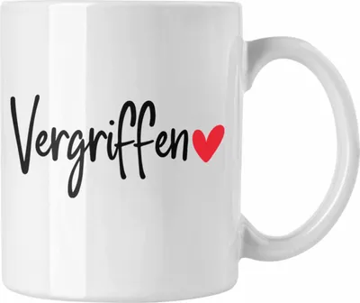 Produktbild von Trendation - Tasse Vergirffen Geschenk Valentinstag Geschenkidee für Freund oder Freundin (Weiß)