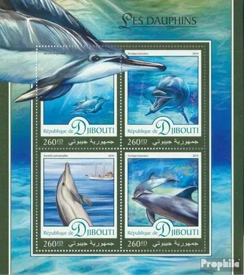 Produktbild von Briefmarken Dschibuti 2016 Mi 1134-1137 Kleinbogen (kompl. Ausg.) postfrisch Delfine