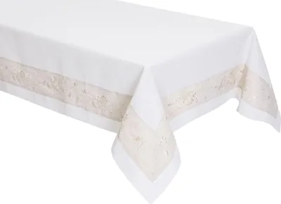 Obrázok produktu pre Obrus bežec 85x85 vyšívaný ľanový