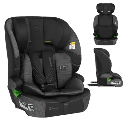 Image de Lionelo Siège-auto Levi Fix i-Size Protection latérale, appui-tête réglable à 10 degrés Gris