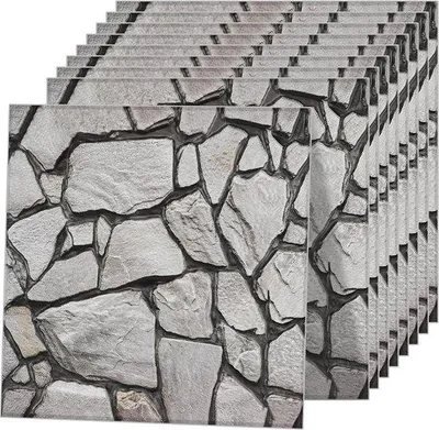 Produktbild von Famanu 3D Wandpaneele selbstklebend - 10 Stück - PVC wasserfest - 30 x 30 cm