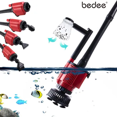 Produktbild von Elektrische Mulmsauger Aquarium, Aquarium Reiniger, 6 IN 1 Kies Reiniger Siphon Staubsauger Kiesreiniger Aquarium Wasserwechsel Set für Aquarien Algen/Kies/Schmutz Reinigung