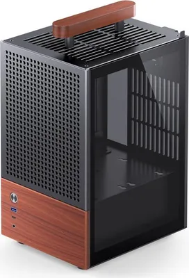 Zdjęcie produktu dla Jonsbo T6, Midi Tower, PC, Czarny, Drewno, ITX, Stal, Szkło, Aluminium, Gaming