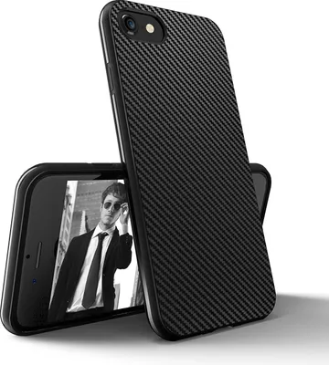 Obrázek produktu pro iPhone SE 2022 / iPhone SE 2020 / 8 / 7 Case AVANA Protective Cover Silicone TPU Slim Case Black Cover Carbon Optic