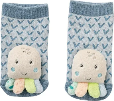 Produktbild von Rasselsocken Oktopus – Activity-Babysöckchen  - Lernspielzeug für Babys von 0-12 Monaten