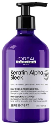 Image de Shampooing Keratin Alpha Sleek de L'Oréal Professionnel Serie Expert, 500 ml