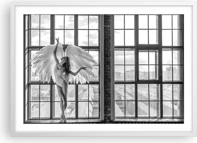 Produktbild von Gerahmtes Poster - Weißer Rahmen - Frau Engel Ansicht - 70x50 cm - Wand Bild - Wanddeko - Wandbilder - Kunstposter - Wandposter - Bilderrahmen - Bilder - Kunstdruck - Wandbild - P2WAA70x50-4214