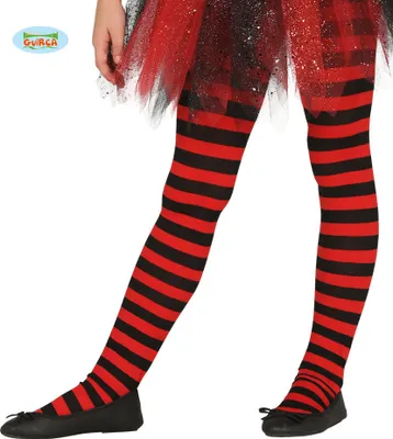 Produktbild von Marienkäfer-Strumpfhose, rot/schwarz gestreift, 5-9 Jahre