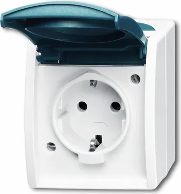 Produktbild von BJ APWG ocean AP Schuko 20EW-53 1fach grau/ blaugrün