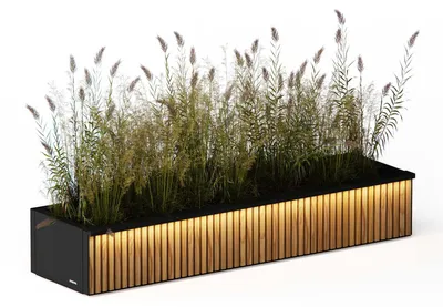 Produktbild von Herstera Garden Deco Planter Xic L Plus Pflanzkübel rechteckig mit LED 150x40x25 cm