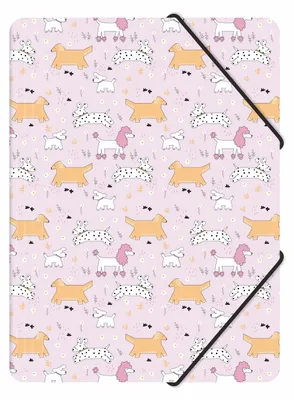 Zdjęcie produktu dla Teczka z gumką A4 pp z nadrukiem puppies